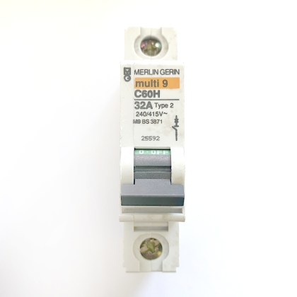 Merlin Gerin C60H 25592 Multi9 32A 32 Amp MCB Circuit Breaker Type 2